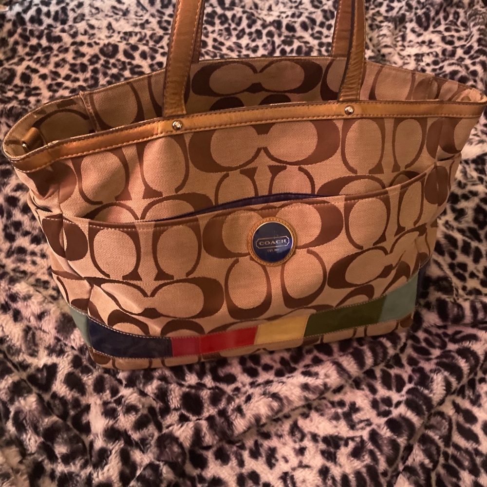 Coach Multicolor Signature Tote Bag